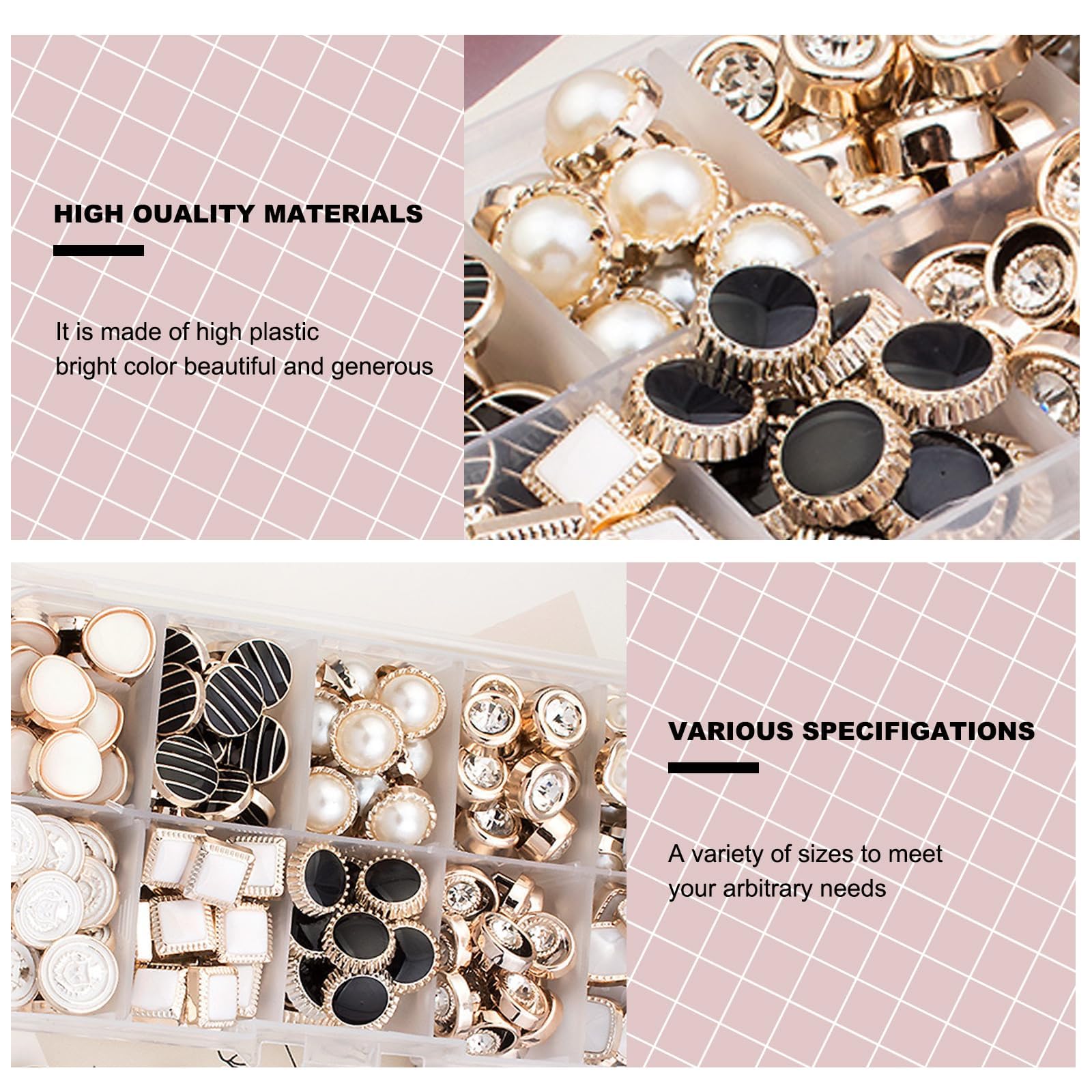 Wjelet 100 Pcs Sew in Faux Imitation Pearl Buttons, Ideal for Shirts Sweaters, Cardigan, 10 Mixed Styles, Mixed Colors, 9.5-12mm - Image 3