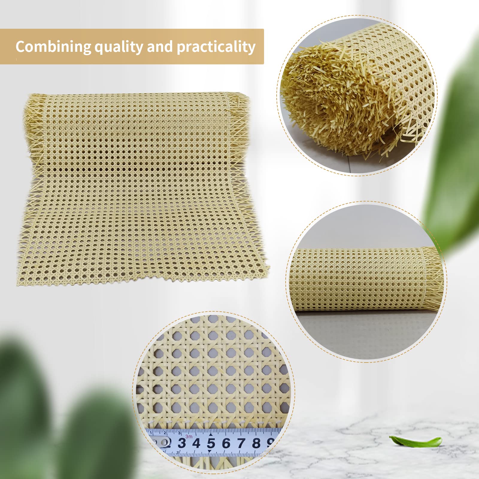 Plaster miodu plastikowa wiklina 1,5 m x 35 cm żółty wodoodporny odporny na pleśń splot rattanowy idealny do projektów DIY i dekoracji domu trwały materiał rzemieślniczy