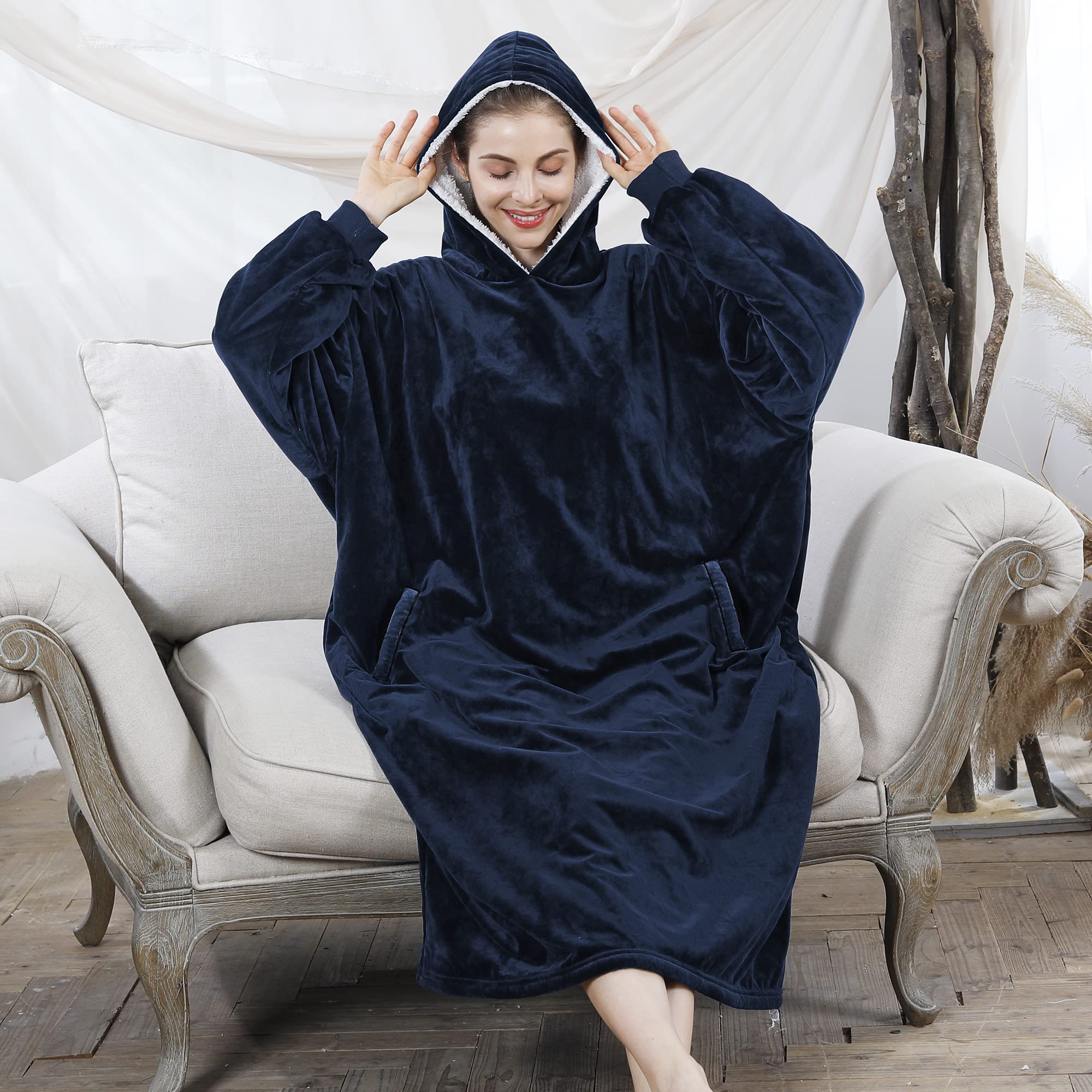 AmyHomie Wearable Blanket Hoodie – Oversized Sherpa Sweatshirt For Men, Women & Kids | Cozy Fleece Hug - View #6