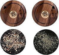 Vista 4 de Juego de molinillo de sal y pimienta con bandeja, molinillo de cerámica ajustable, molinillo de sal, molinillo de pimienta de acero inoxidable