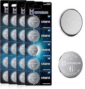 CR2016 Batteries 3V Lithium Cell - 3 Volt CR 2016 Coin Button Lithium Battery for Toyota Camry Rav4 Car Key Fob Remote Control LED Light Candles Garage Door Opener Monitor Bathroom Scale (20 Pcs)