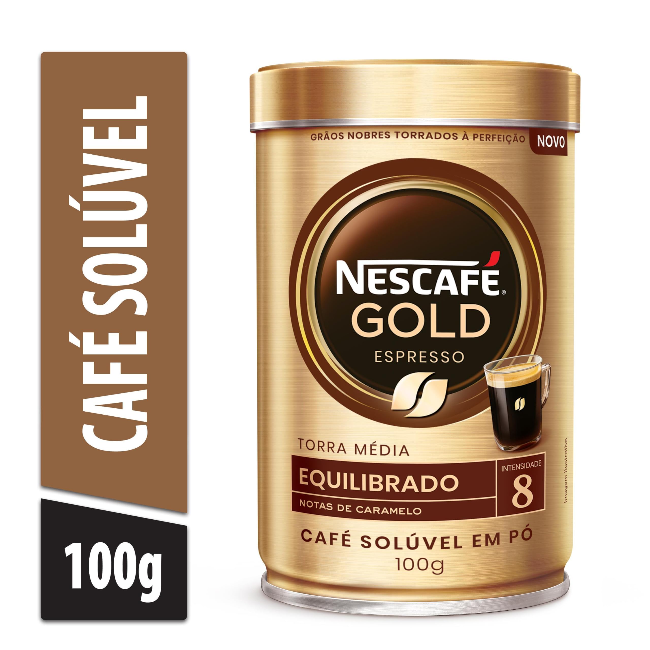 NESCAFE　ef1058 Nescafé Gold Espresso, Equilibrado 8, Café Solúvel em Pó, 100g