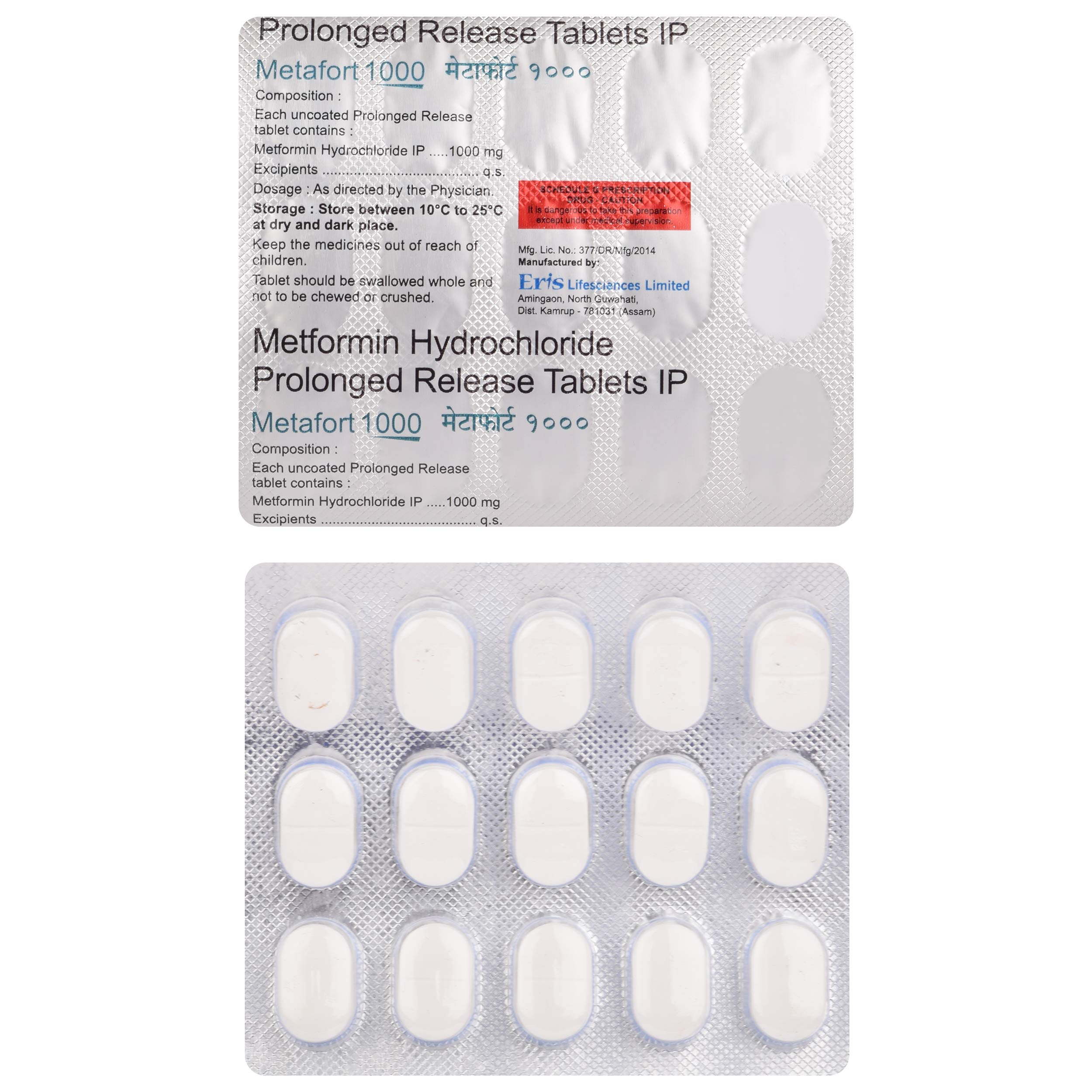 Metafort 1000 - Strip of 15 Tablets
