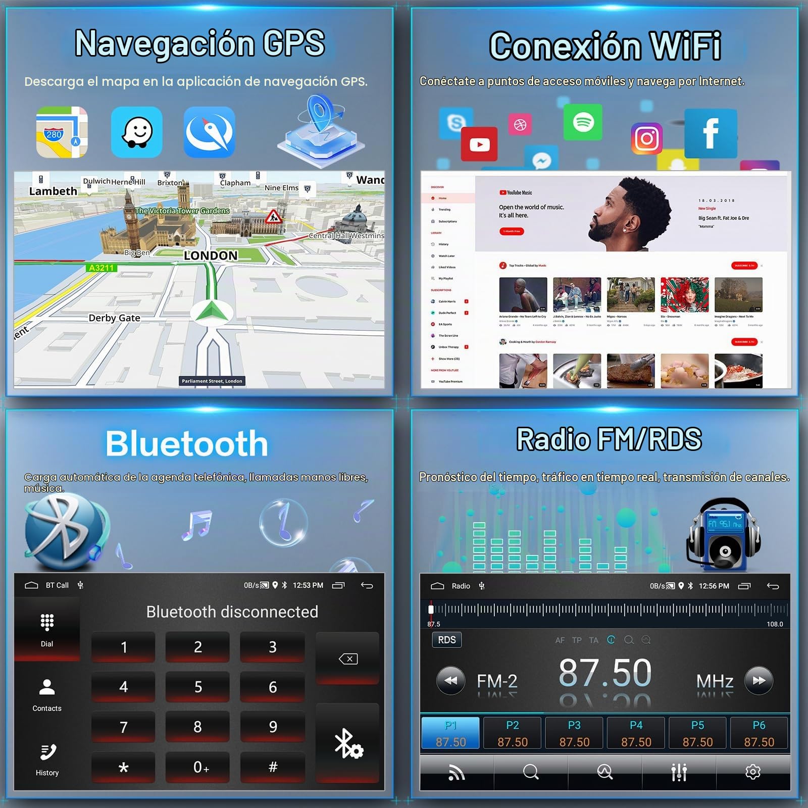 Inefala Radio Coche para Fiat DUCATO/Citroen Jumper 2/Peugeot Boxer 2 2011-2022, Android 15 2G+64G, Wireless Carplay & Android Auto, 9" Touchscreen Autoradio con GPS/WiFi/BT/RDS/FM Cámara Trasera Mic