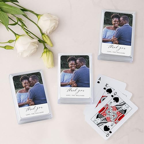 Miniatura 8 de WEDDINGSTAR Regalo de naipes impreso con foto personalizada, elegancia escrita a mano (paquete de 5)