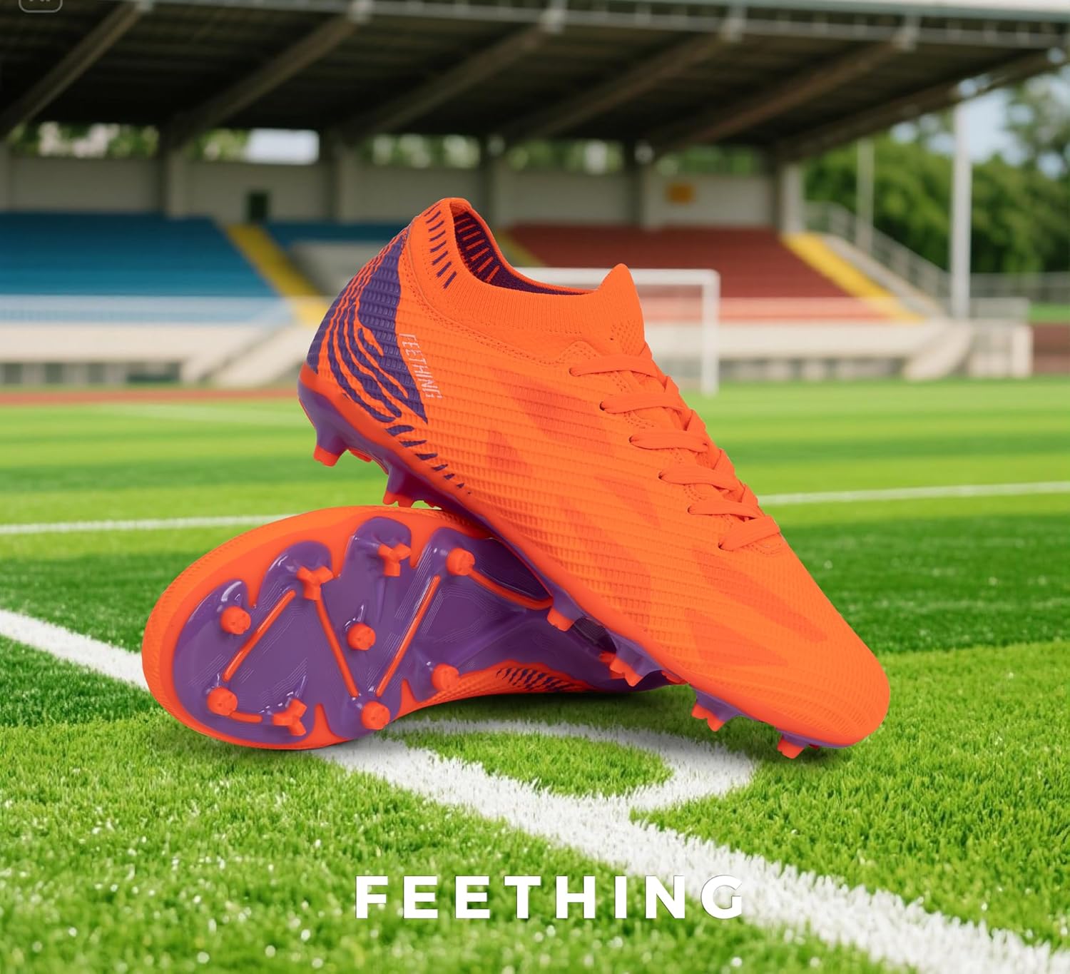 Womens Soccer Cleats Firm Ground Outdoor Athletic Football Boots Lightweight Soccer Shoes for Youth Girls