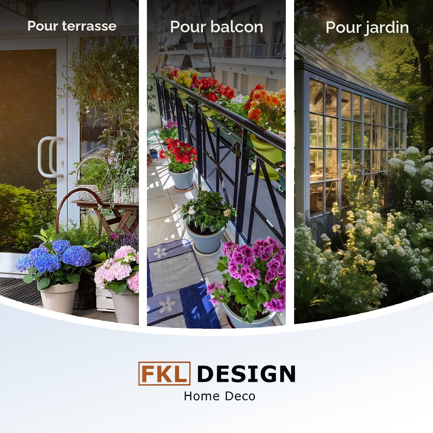 FKL DESIGN Home Deco Jardinière en Bois pour Jardin, terrasse, Rebord de fenêtre entièrement assemblée D6 chêne (Longueur 60 cm)