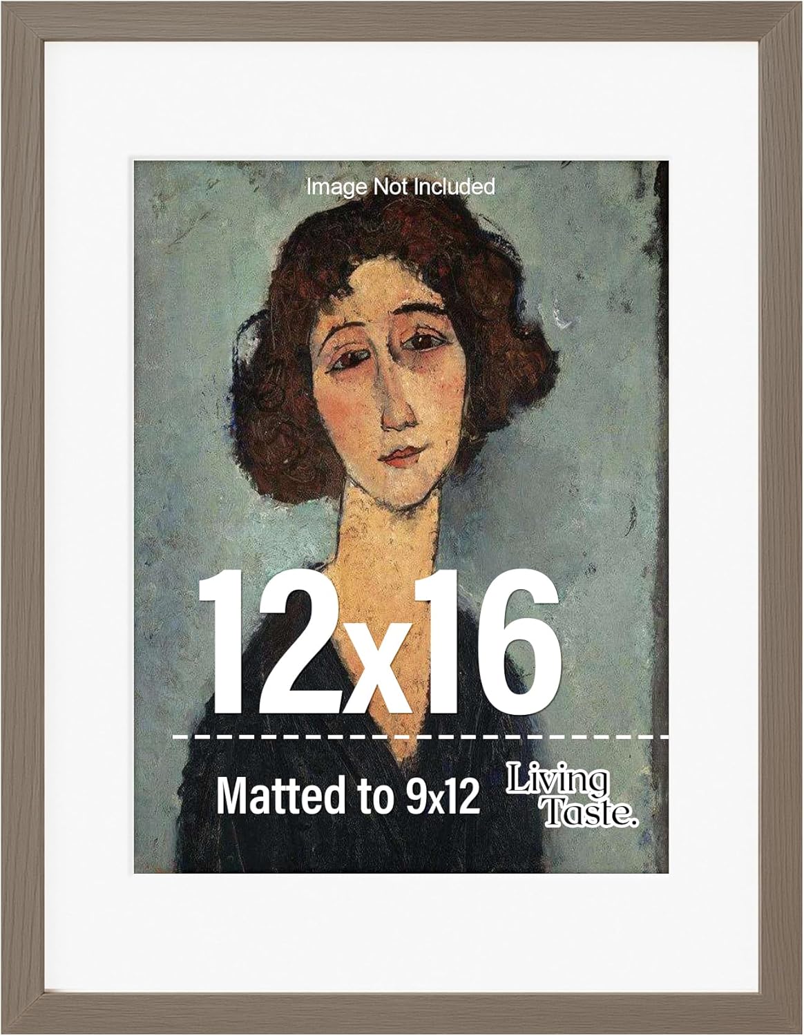 12x16 Picture Frame with Mat for 9x12 Wooden 12x16 Frames Dark Oak Solid Wood Veneer 12 x 16 Frames with Shatterproof Plexiglass Brown 16x12 Picture Frame for Gallery Wall Photo Home Decor, 1 Pack