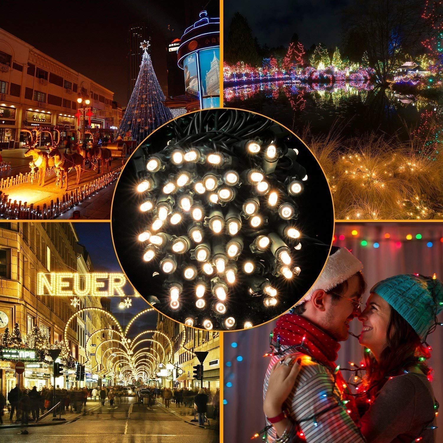 MZD8391 Upgraded 66FT 200 LEDs Christmas String Lights