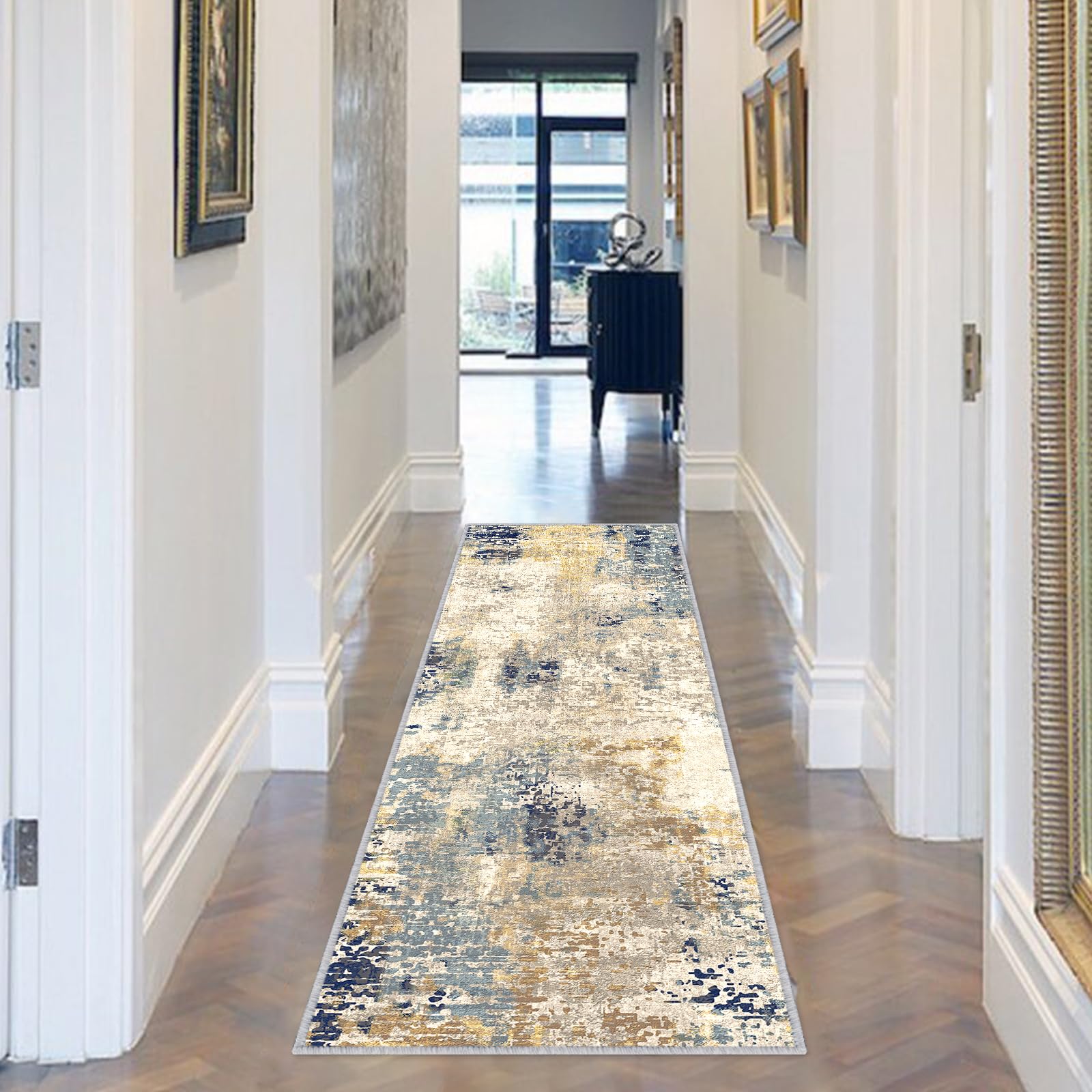 ZOKBOM Vintage Hallway Runner Rugs 60x180cm, Bohemian Blue, 60 x 180 cm (Rectangular)