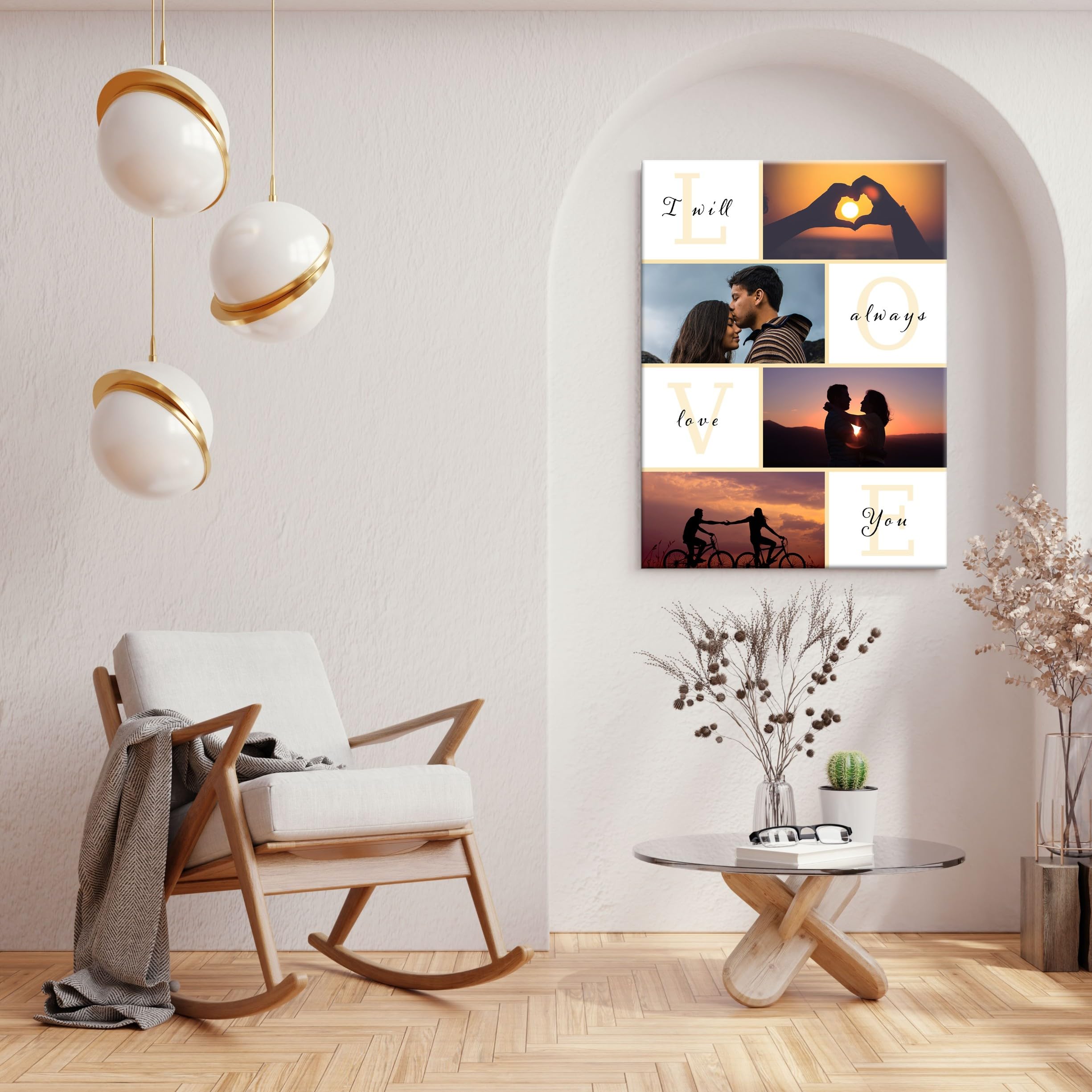 GP TONER Ihr FOTO auf Leinwand Personalisierte Multi Foto Ihr eigenes Bild auf Leinwand mit Holzrahmen Kunstdruck Bild Collage Foto 80x120 cm