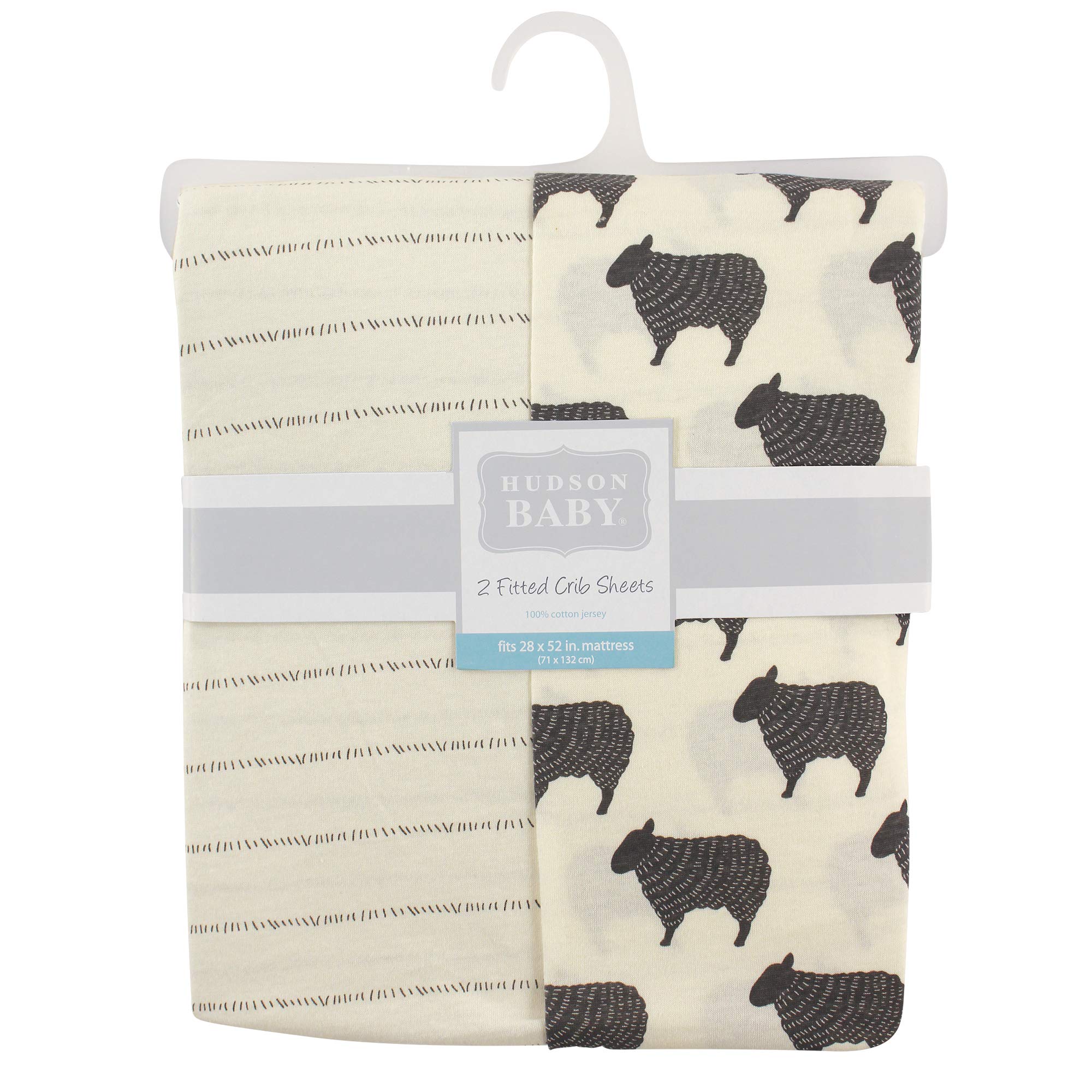 Hudson Baby Unisex dziecięce bawełniane prześcieradło do łóżeczka dziecięcego, owca, jeden rozmiar