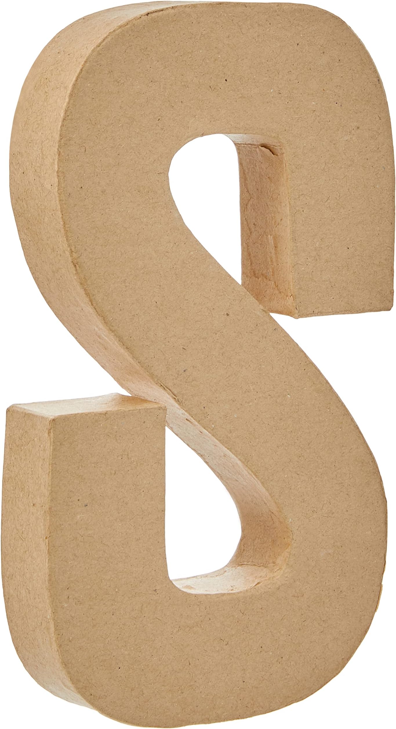 Create Crafts 26618 Creativ 20.5 cm 1-Piece Papier Mache Letter S, Beige