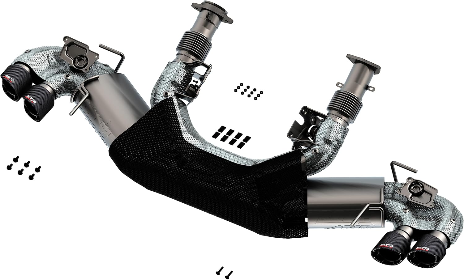 Borla 2020 Chevrolet Corvette C8 6.2L ATAK 3in Exhaust System Dual Round Angle Cut Carbon Fiber Tips - 140839CF