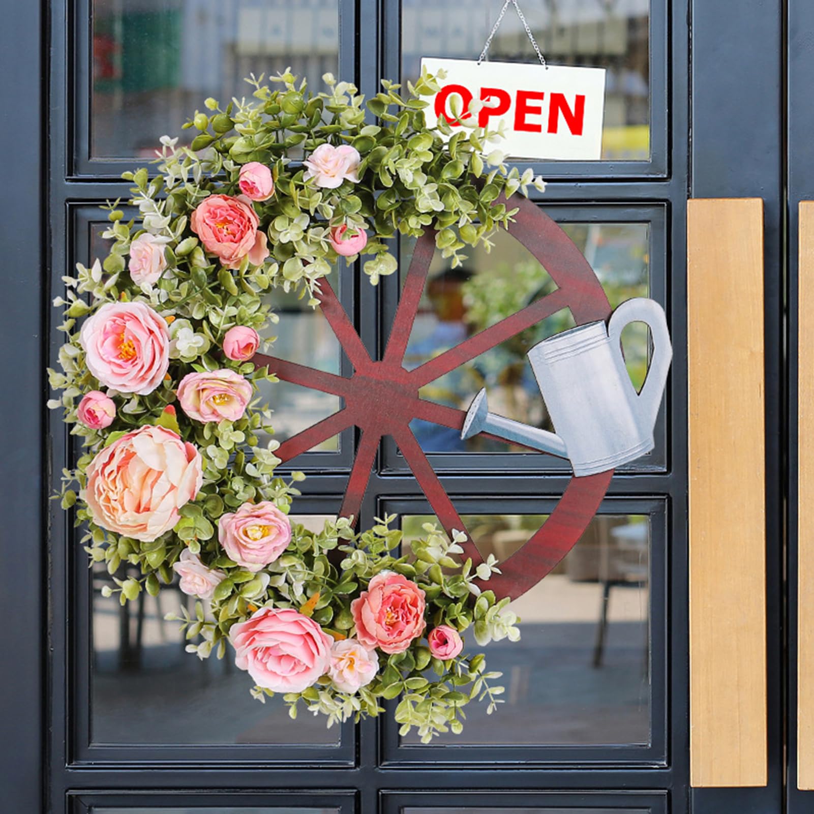 Ghirlanda di Peonie Primaverili per Porta D'ingresso Ghirlanda di Peonie Luminose Decorazione per Porta Decorazione per Tutto L'anno Ghirlanda di Peonie per Ingresso in Fattoria per la Decorazione del