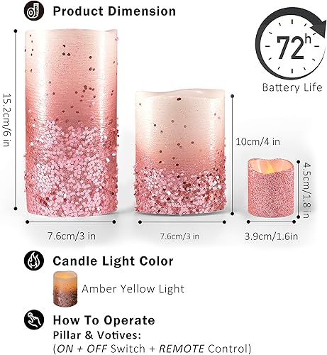 Miniatura 7 de FURORA LIGHTING Velas LED sin llama con control remoto, velas sin llama a pilas, juego de 8 velas falsas, pequeñas velas sin llama y centros de mesa