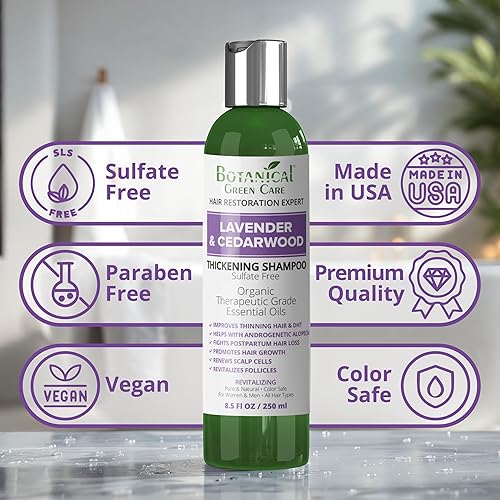 Miniatura 3 de Champú espesante de lavanda y madera de cedro para adelgazar el cabello, productos espesantes para mujeres y hombres, champú para el crecimiento del