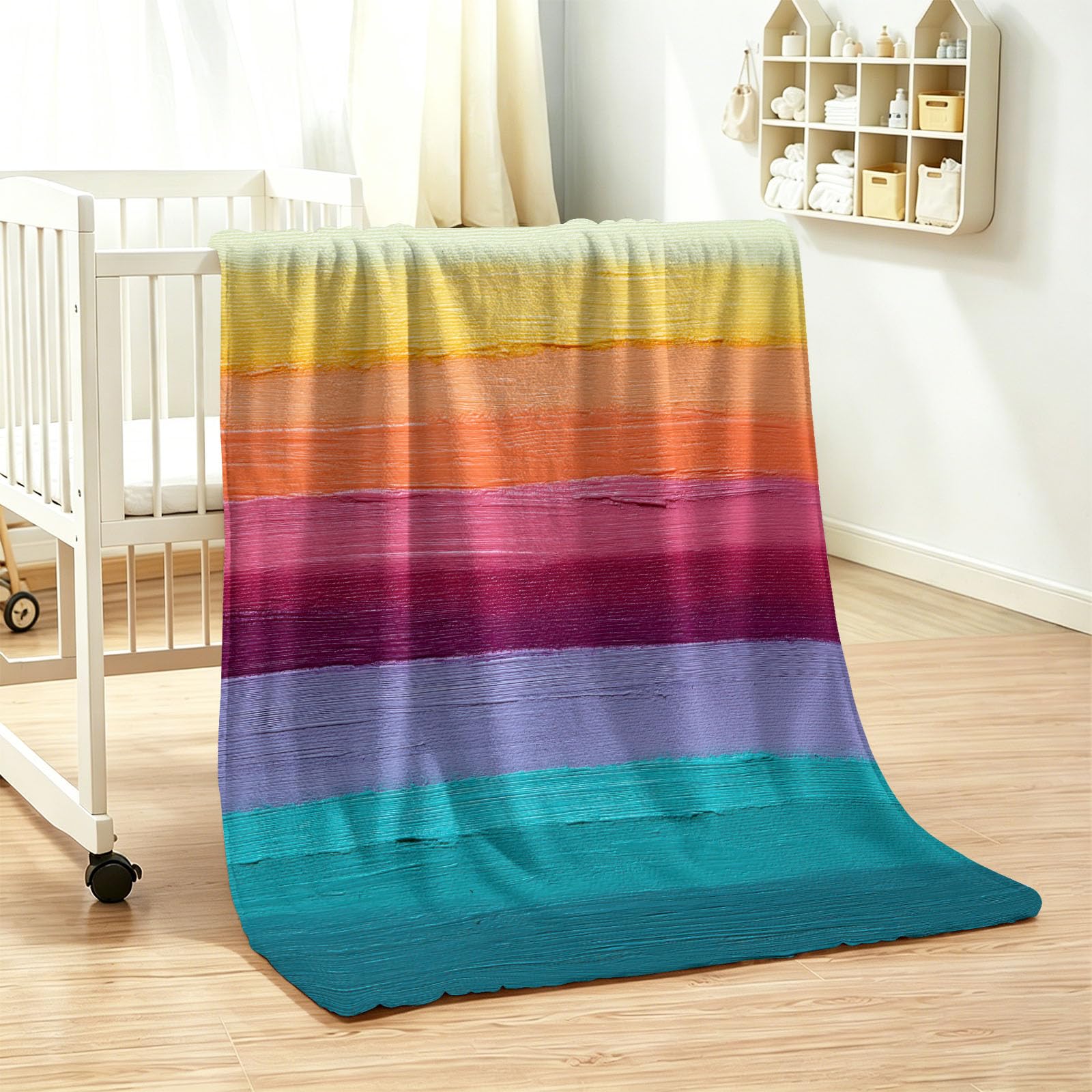 Podwójny 200 x 220 cm minimalistyczny koc z owcą nowoczesny gradientowy nadruk miękki przytulny koc flanelowy polarowy puszysty pluszowy pościel dla kobiet dziewcząt dzieci dorosłych nastolatków pokój
