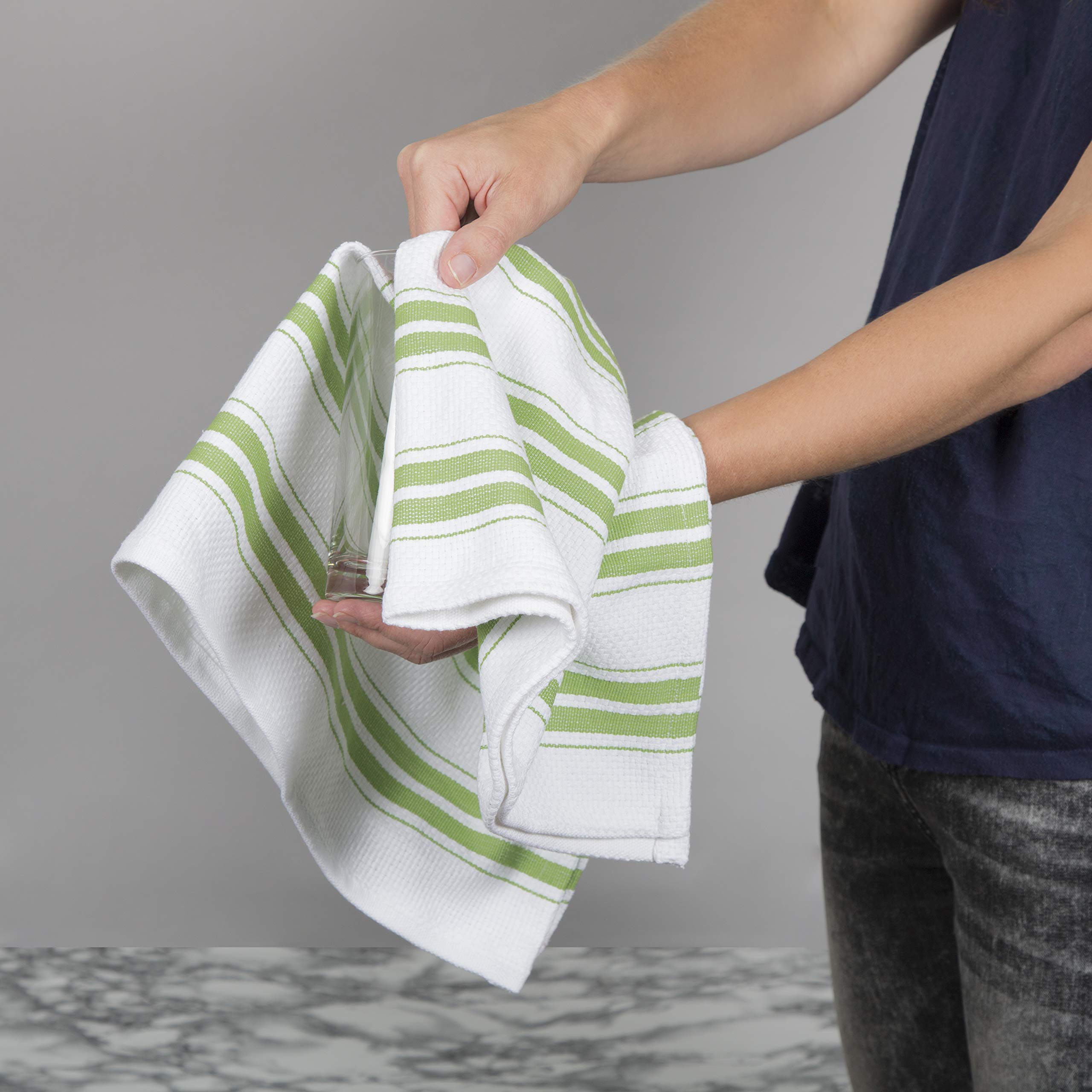 6 Asciugamani Da Cucina In Cotone 100% - 46x70 Cm, Lilla, Super Assorbenti - Foto 2