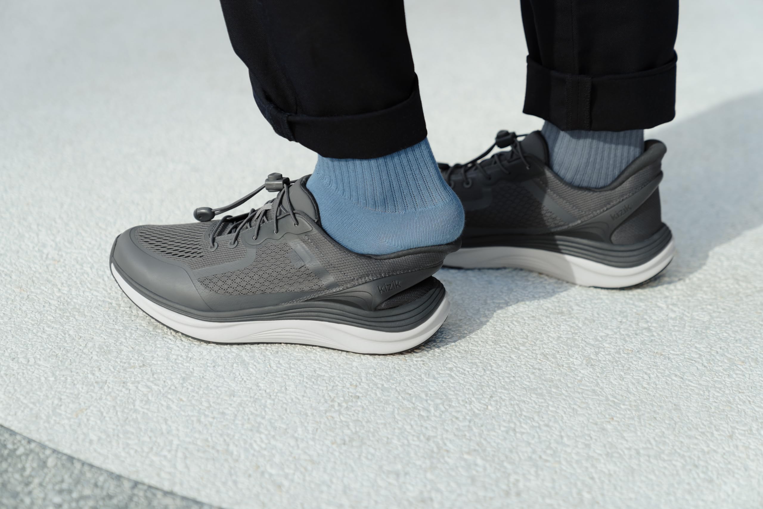 Kizik Tenis de Meter: London - Cómodo para Todo el día, Comodidad Manos Libres, Parte Superior de Malla Transpirable, Zapatos para Caminar para Hombre con Soporte de Arco - Ancho Regular para Hombre