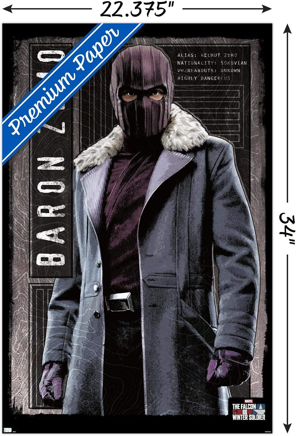 Trends International Marvel Television Falcon and Winter Soldier - Baron Zemo Wall Poster, 34L x 22.4W, Premium Unframed Version