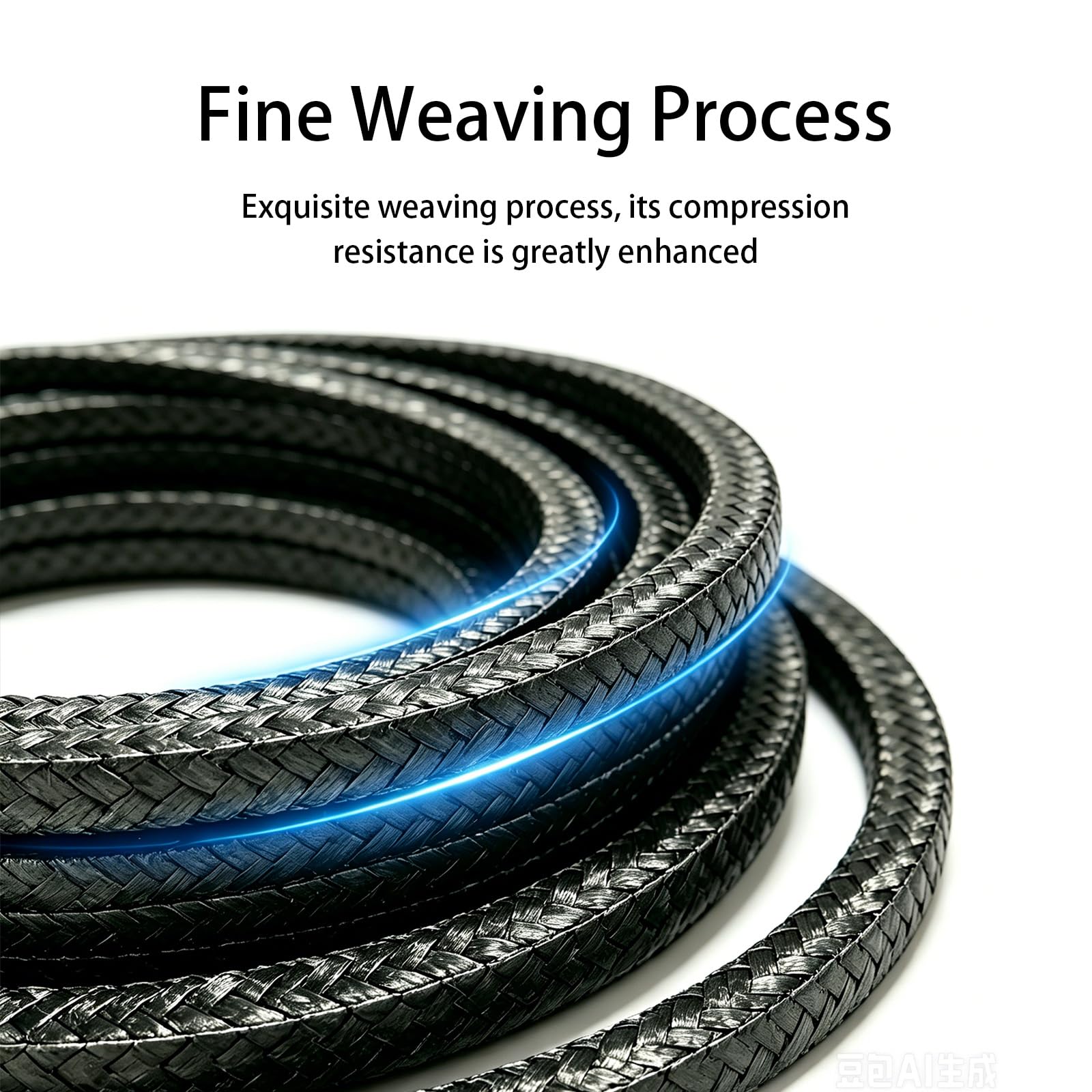 Expanded Flexible Graphite Pack. Graphite Braided Compression Pack, for Pump Gland, Valve Stem or Mechanical Seal (Size: 8mm×8mm×25m)