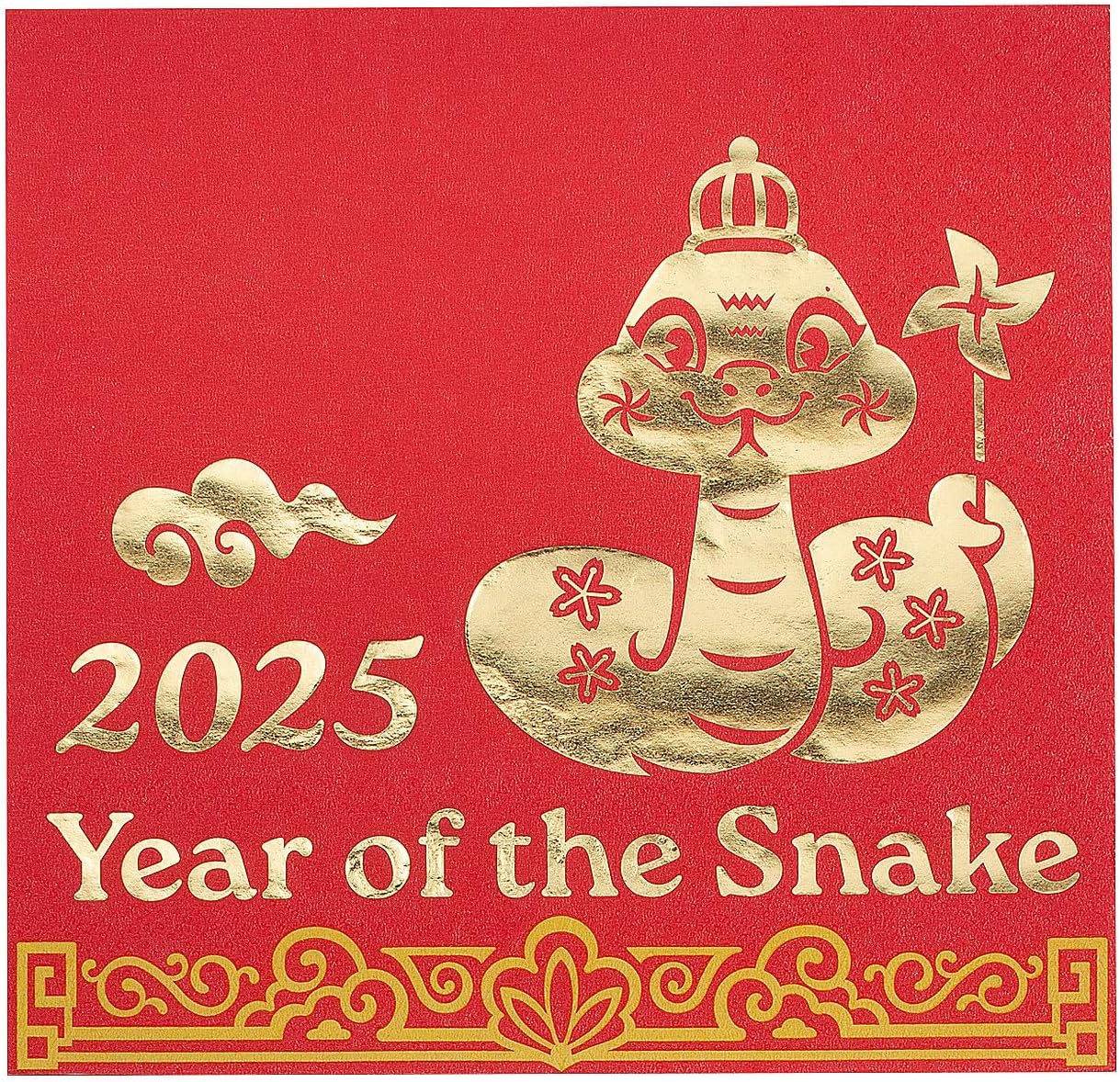 Fun Express 1 1/2" Chinese New Year of The Snake Paper Sticker Roll - 100 Pieces