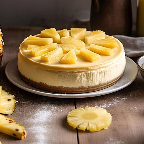 Andy Anand - Tarta de queso de piña de 9 pulgadas, hecha de manera tradicional, comida gourmet y tarjeta de felicitación, cumpleaños, San Valentín,