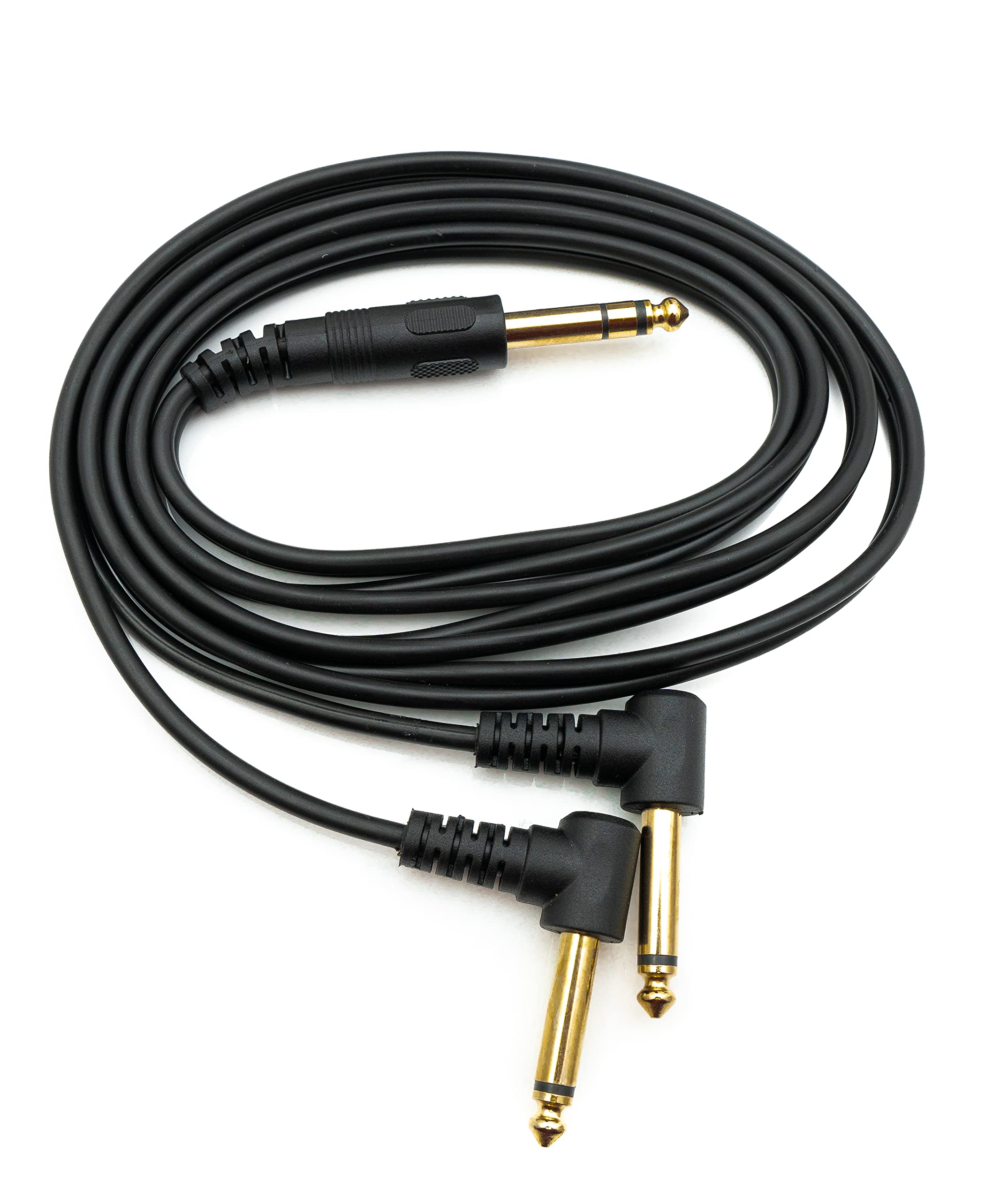 System-S Cavo Audio Stereo 150cm Jack 6,35mm Maschio-Maschio Angolare: Per Microfoni, Strumenti E Mixer - Nero - 2