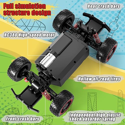 Miniatura 4 de Camión a control remoto para niños, juguete de control remoto a escala 116 para niños de 8 a 12, 10 a 14, de alta velocidad, todo terreno, vehículo