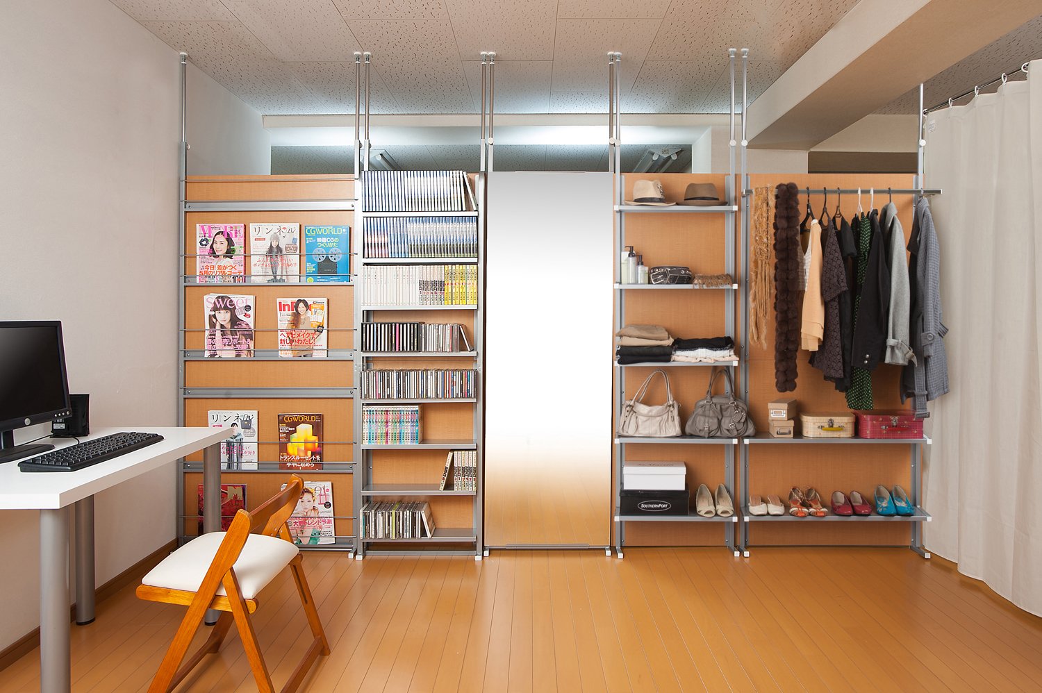 Amazon｜間仕切りパーテーション【全8タイプ3カラー】 (幅90㎝・棚5