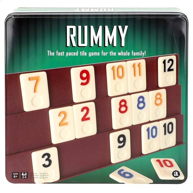 COLORBABY CB Games Rummy Juego de Mesa Familiar, 2-4 Jugadores, Incluye fichas de números y Soportes, Ideal para desarrollar Pensamiento lógico y concentración, a Partir de 6 años (39520)