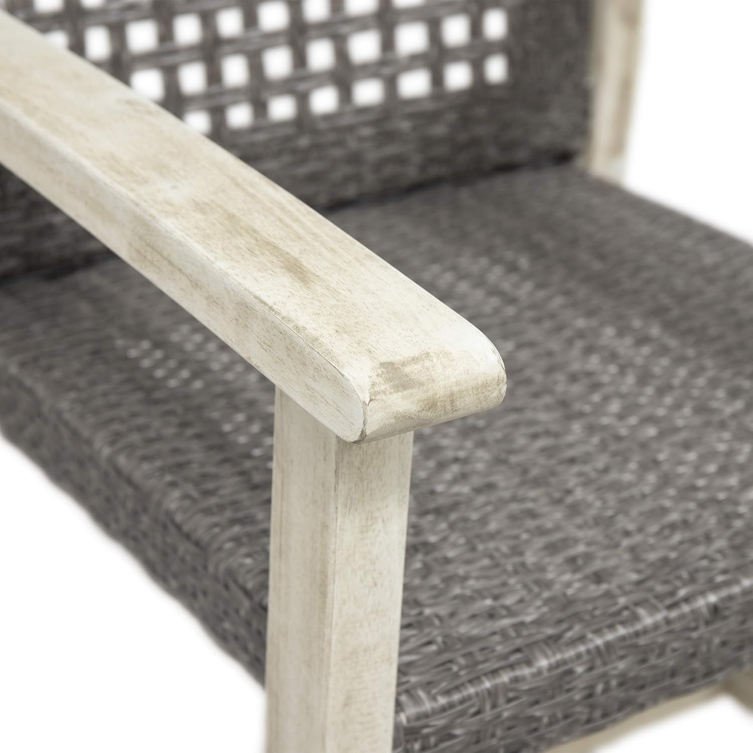 Great Deal Furniture Noble House Hampton Outdoor Acacia Wood Dining Chair in Light Gray (Set of 2)