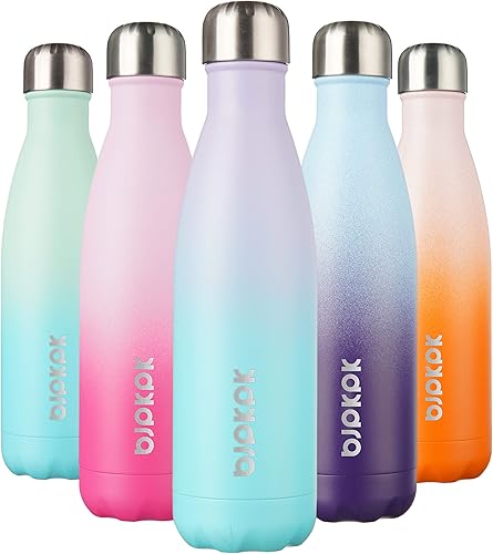 Miniatura 28 de BJPKPK Botellas de agua aisladas de 17 onzas, botellas de agua deportivas de acero inoxidable que mantienen el frío y el calor para viajes, aptas