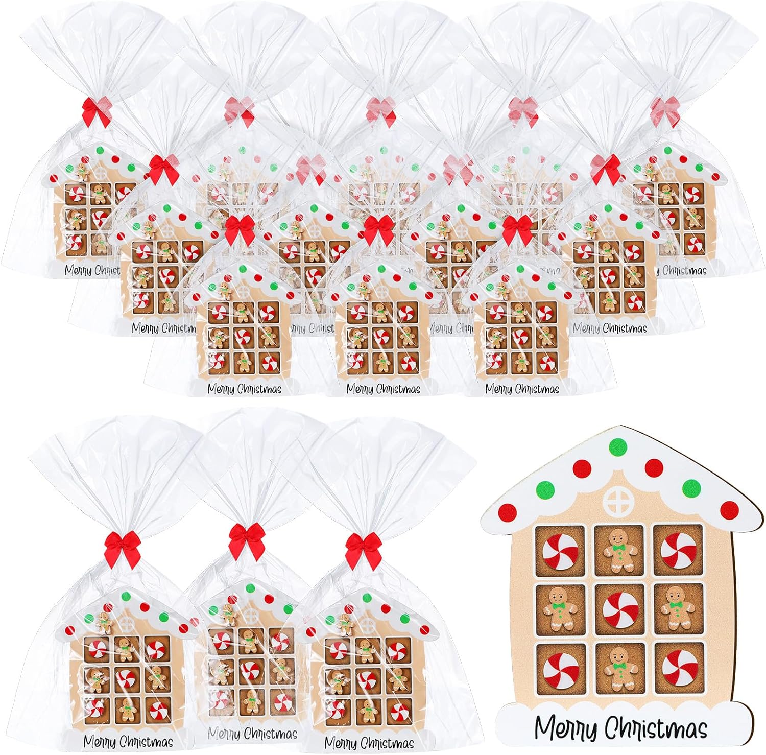 Soulchen 36 Pack Christmas Tic Tac Toe Christmas Party Favors for Family Xmas Stocking Stuffers Goodie Gifts for Birthday Rewards Xmas Holiday