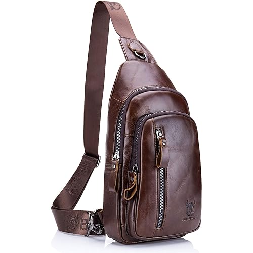 BULLCAPTAIN Genuine Leather Men Bag Shoulder Bags Backpack Outdoor Casual Crossbody Bag