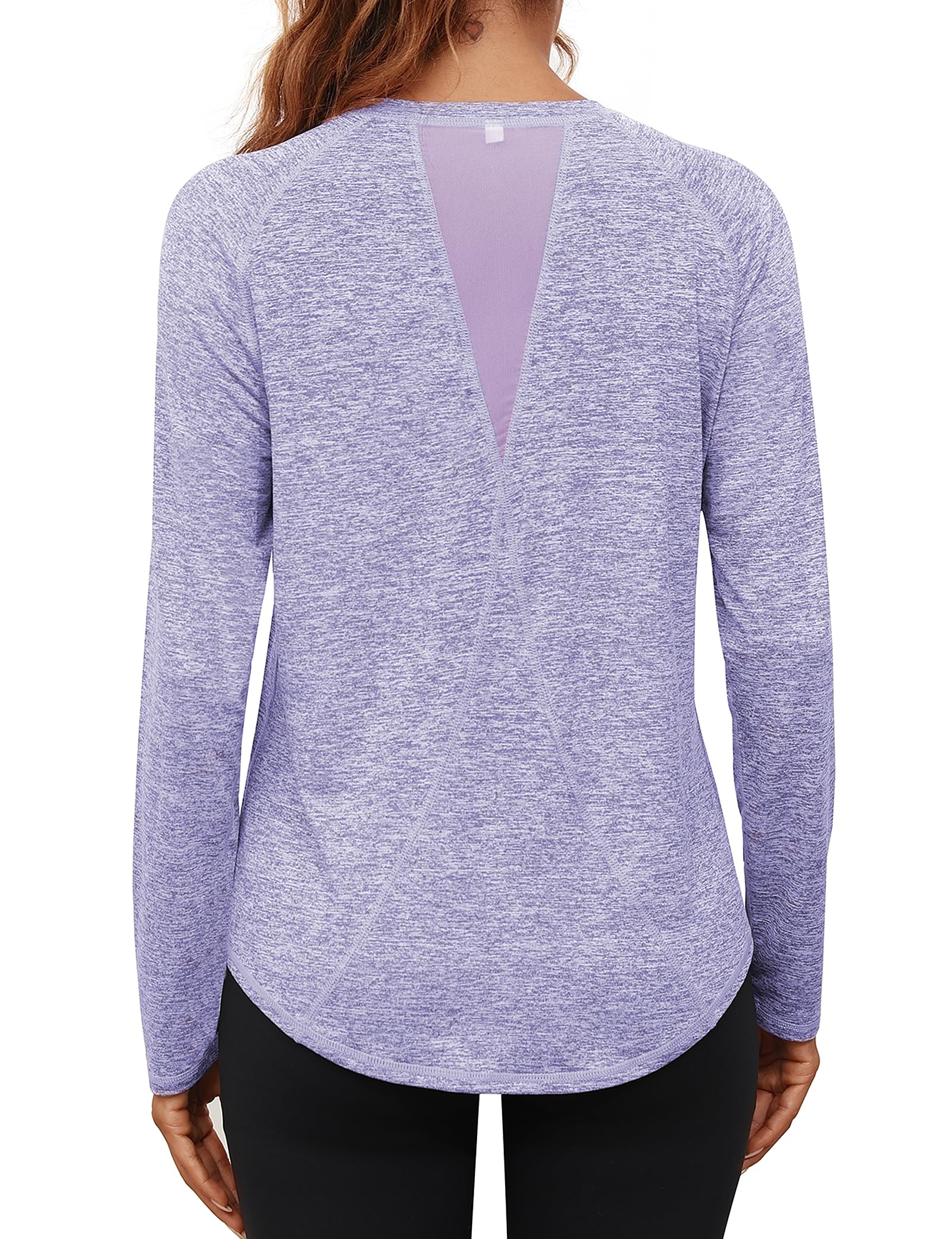 Gyabnw Sportshirt Damen Langarm Sport Tshirt Fitness Laufshirt Funktionsshirt Locker Oberteile Gym Yoga Wandern Shirt