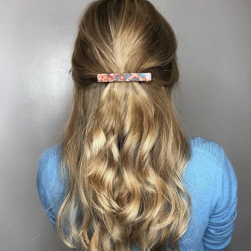 Miniatura 6 de 6 pasadores de pelo de celulosa de concha de tortuga para mujer, pinzas de pelo francesas grandes de acetato, pinza de cierre automático de