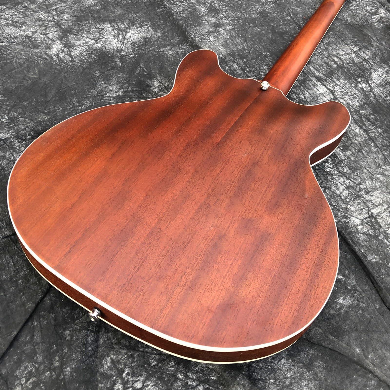 Gitara Elektryczna 6 Strunowa Matowa Brązowa Klonowa Gitara Elektryczna Semi Hollow Archtop Humbucker Pickup 22 Progi