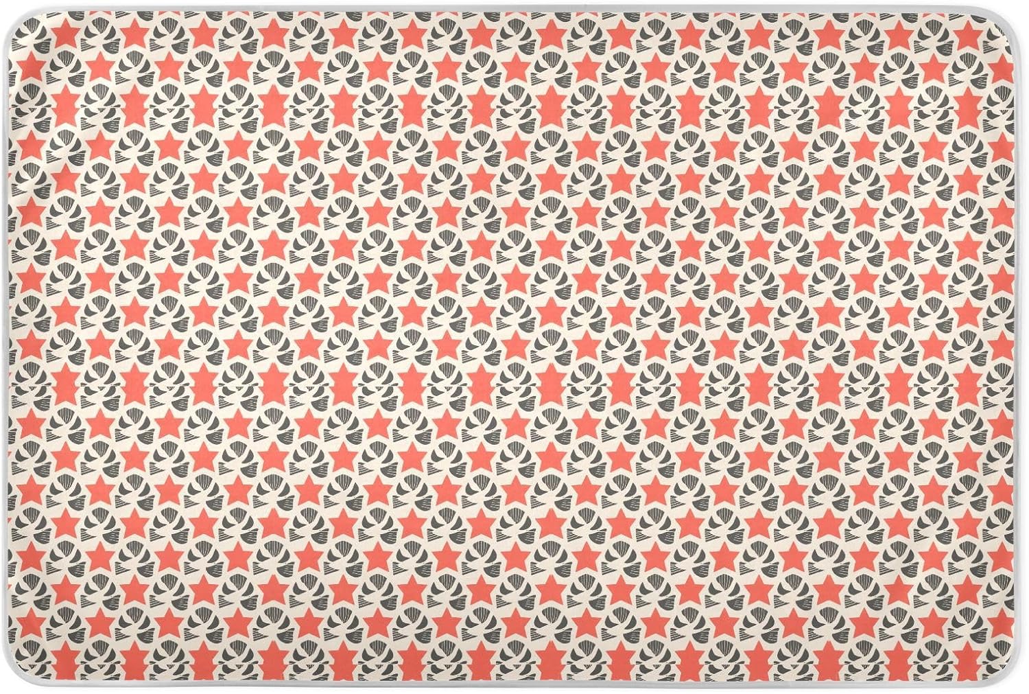 Stars Red Seamless Extra Large Resuable Bed Underpads Highly Absorbent Mattress Pad Cute Cool Cradle Mattress for Kids Bedwetting , 52" L x 34" W