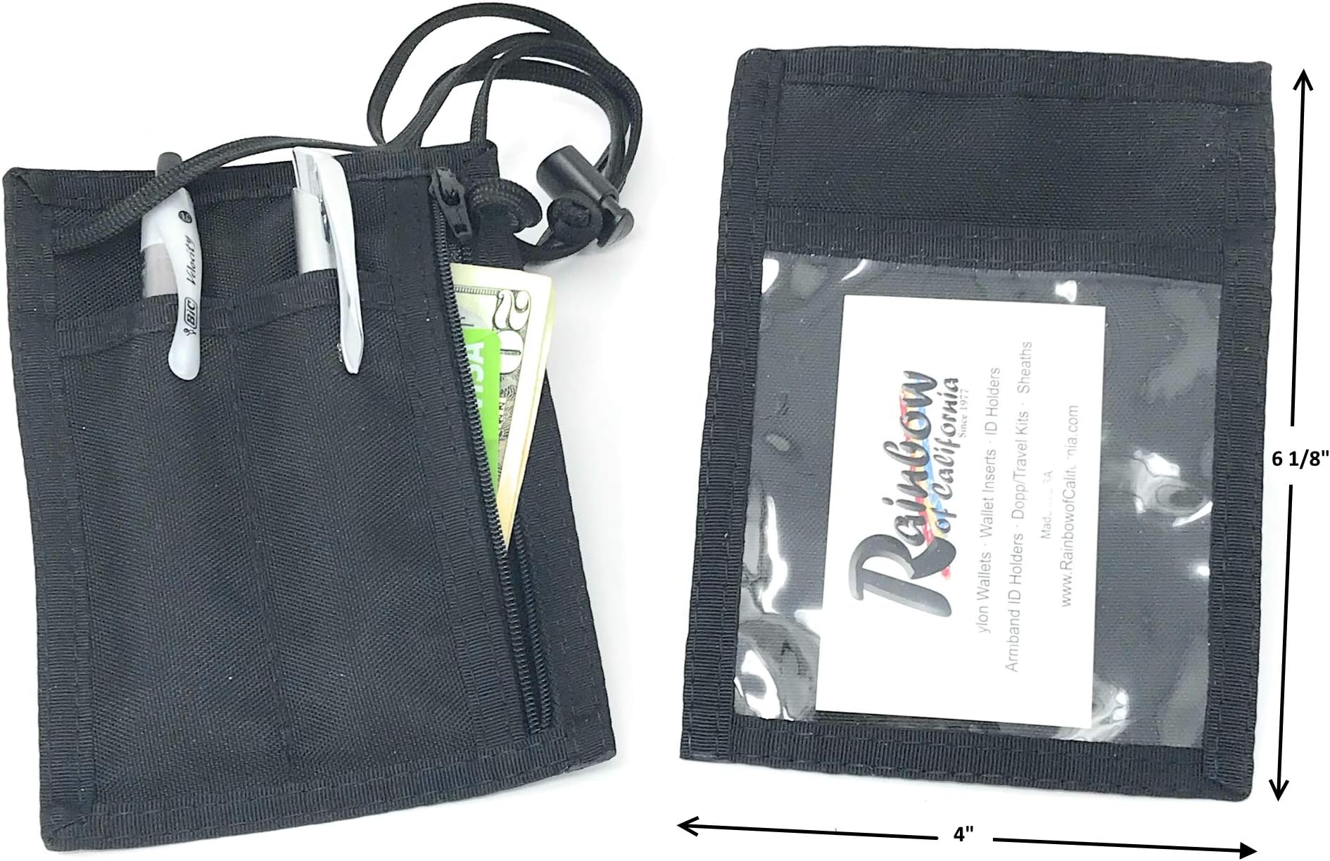 Convention ID Badge Holder/Pouch. Vertical. Made in USA by Rainbow of California