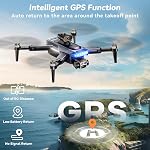 Drone avec caméra pour adultes 4K, HYTOBP P17 GPS Drone avec retour automatique, moteur brushless, alerte d'obstacle, auto-hover, objectif réglable, léger pliable sous 249g(Noir)(Moyen)