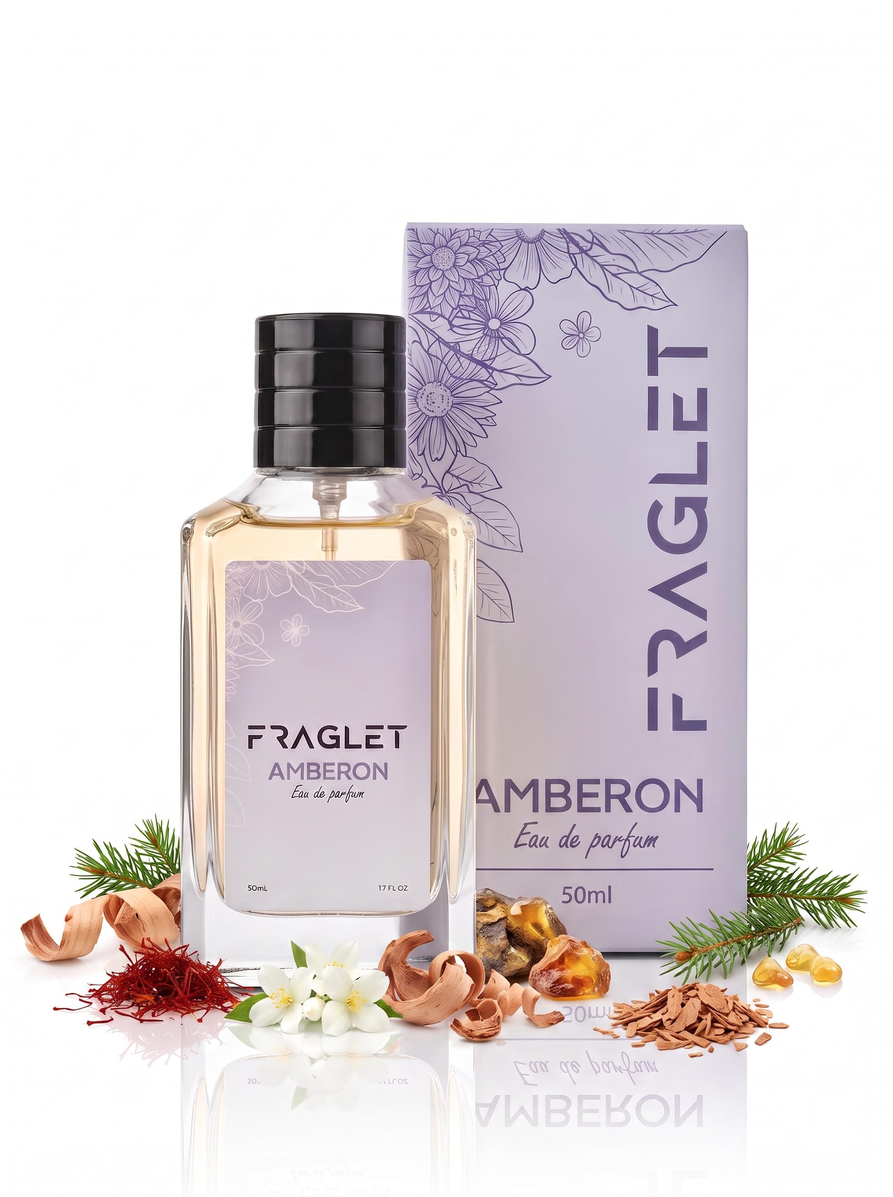 AMBERON Eau De Parfum Woody Amber Fragrance 50 ml | Saffron & Jasmine Notes, Amberwood & Ambergris, Fir Resin & Cedar, Long-Lasting, Luxury Fragrance-image-9