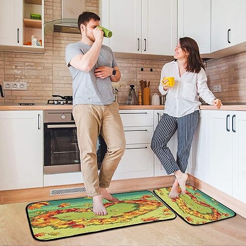 Miniatura 7 de Exnundod Fall Maple Leaves Kitchen Floor Mats Heart Standing Runner Rug Washable Non Skid Rubber Backing Floor Protector Decorative