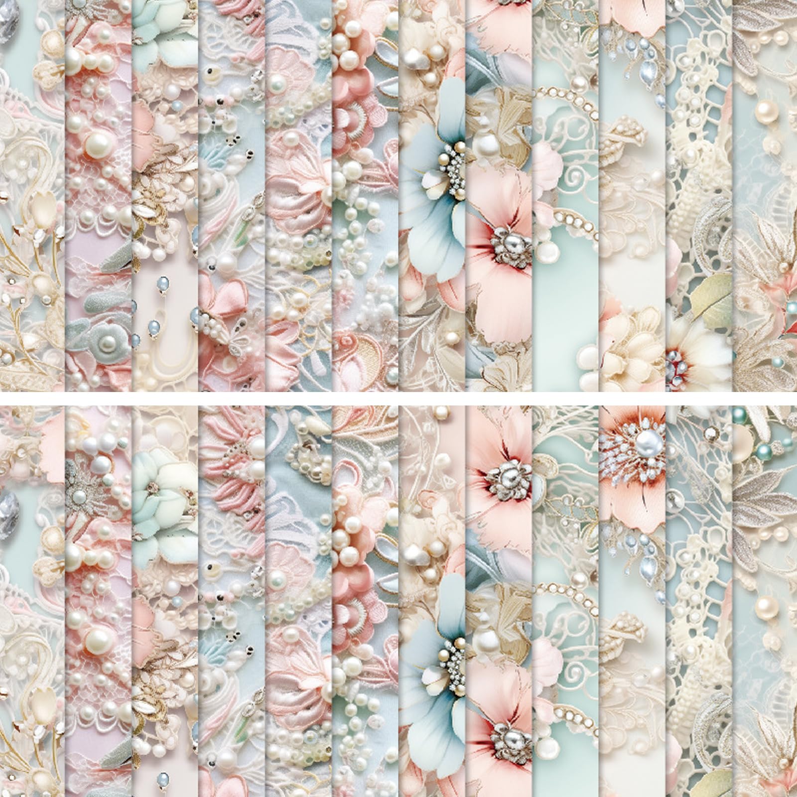 BRTNUP 24 Sheets Scrapbook Paper, 6" x 6" Decoupage Paper Sheets Scrapbook Background Papers Pad Scrapbooking Papers Pads Floral Pattern Papers for Crafting Decoupage DIY (Multicolor J)