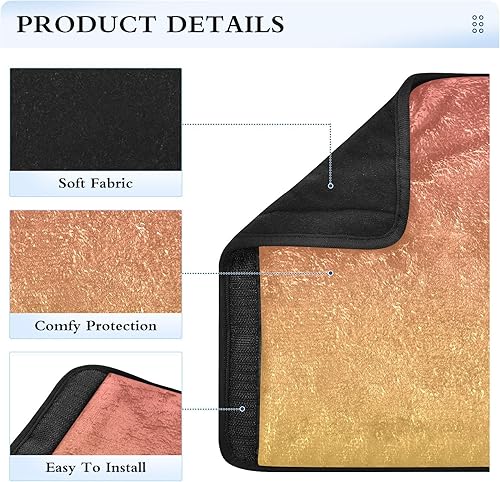 Miniatura 4 de Almohadillas de cinturón de seguridad de color amarillo y naranja degradado, funda acolchada suave para cinturón de seguridad, almohadilla para