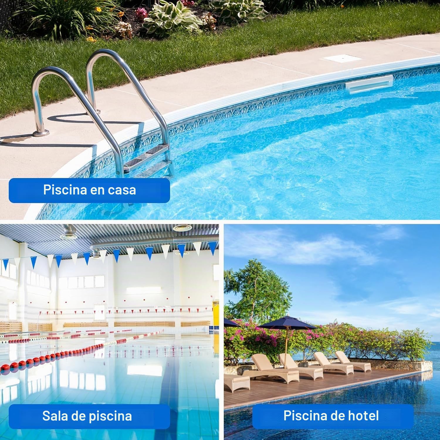 Cepillo de Piscina de 18 Pulgadas, Cepillo de Acero, Suministros de Limpieza de Paredes Inferiores con cerdas de Cabeza de Escoba de Acero Inoxidable para Aguas Termales de SPA de Estanque