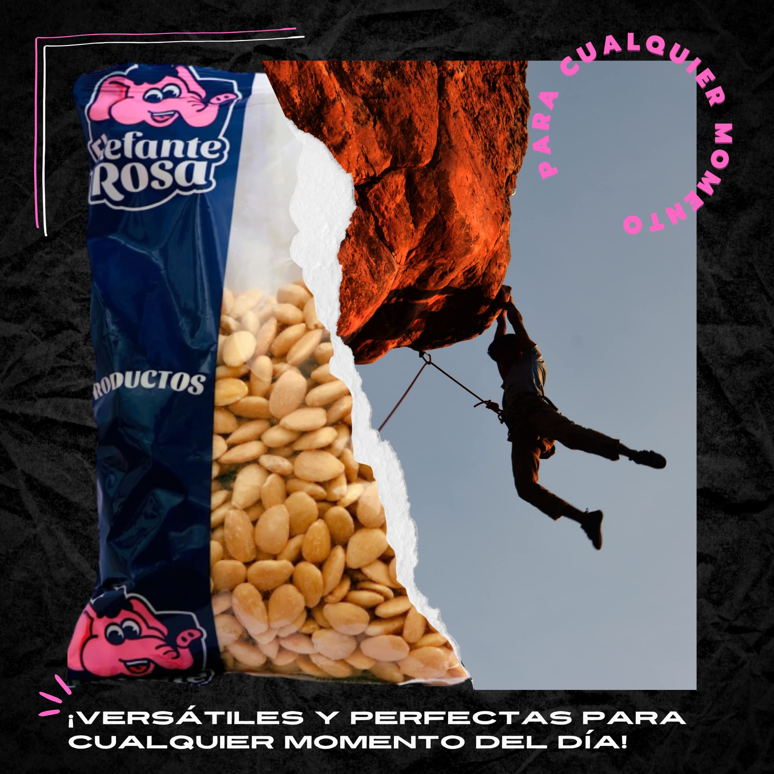 Almendras Peladas Crudas Bolsa de 1 Kg El Elefante Rosa - Fuente Rica y Saludable de Proteínas y Vitaminas - Almendras Naturales Enteras para una Dieta Balanceada y Snack Saludable