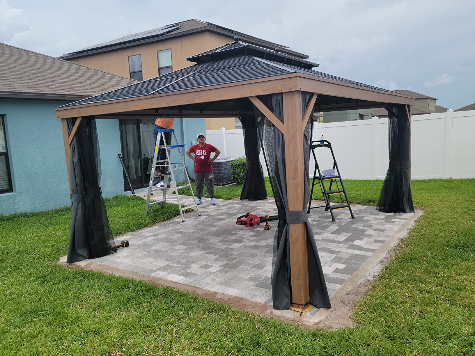 108/mo Finance YOLENY Wood Gazebo, 12' x 15' Gazebo Hardtop Gazebo