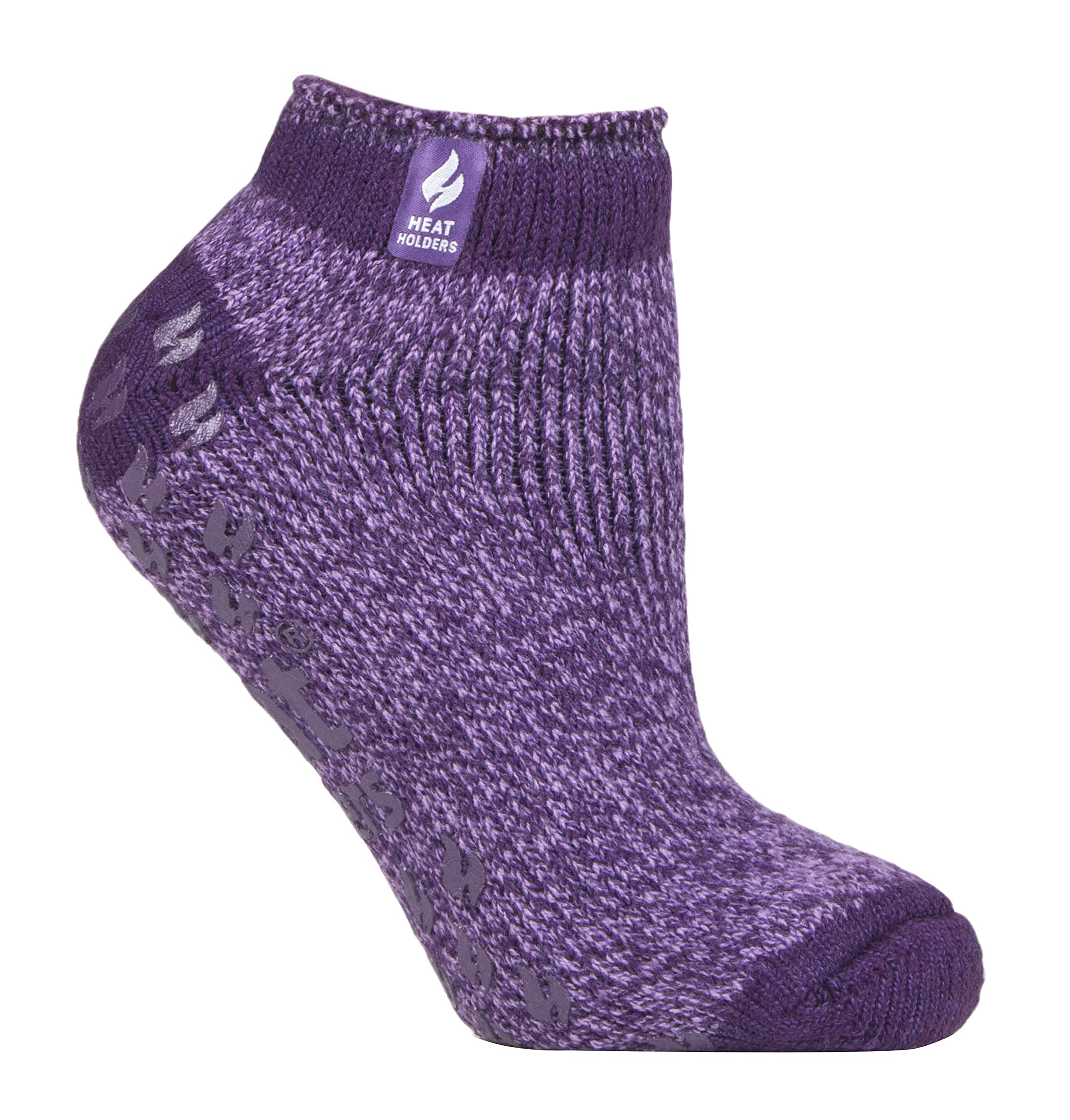 Sock Snob Unisex Purple (Pisa) Heat Holders Ladies Low Cut Ankle Slipper Socks